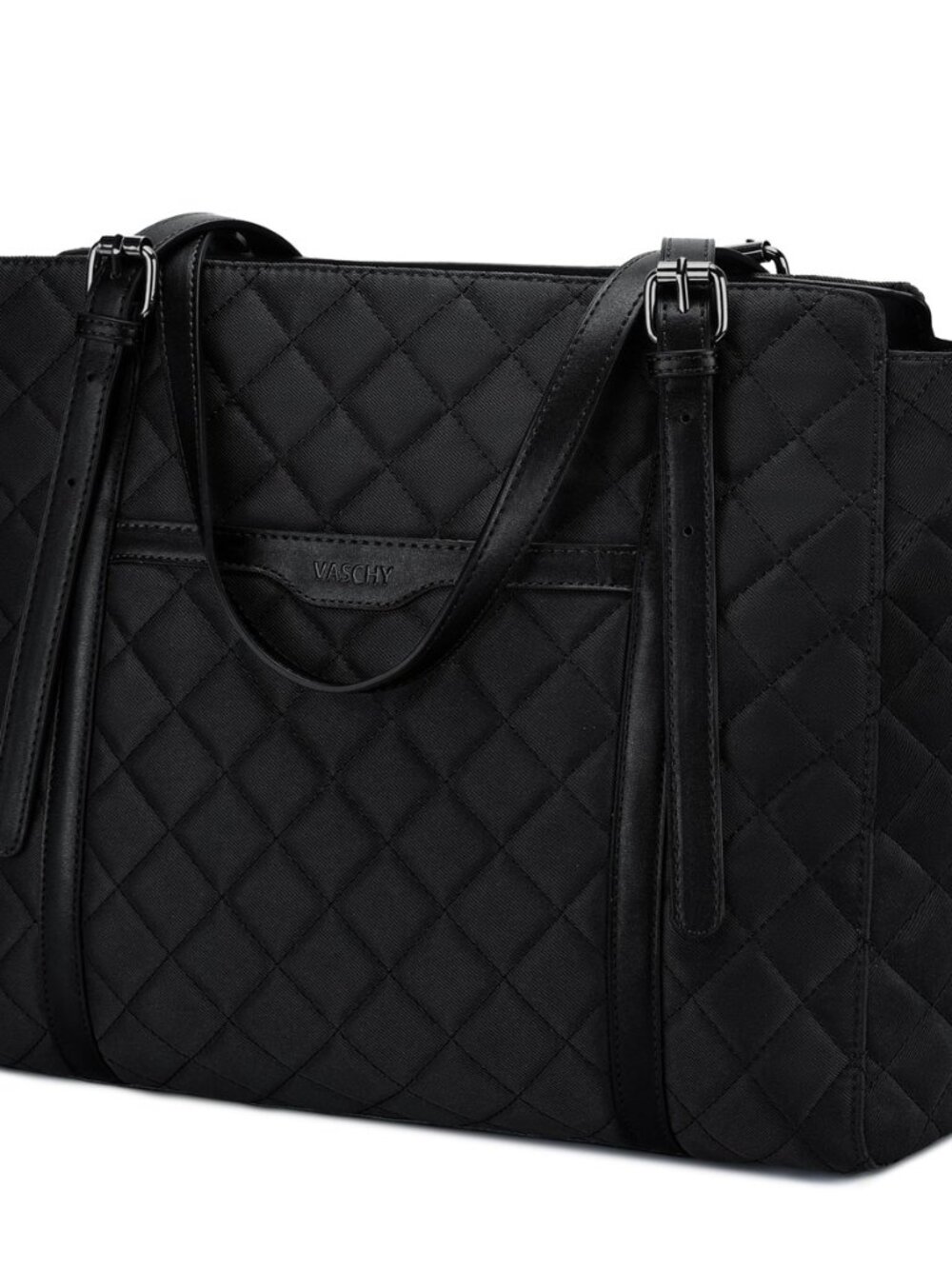 Quilted Laptop Tote Bag for Women, Medium Puffer Work Shoulder Bag Purse
